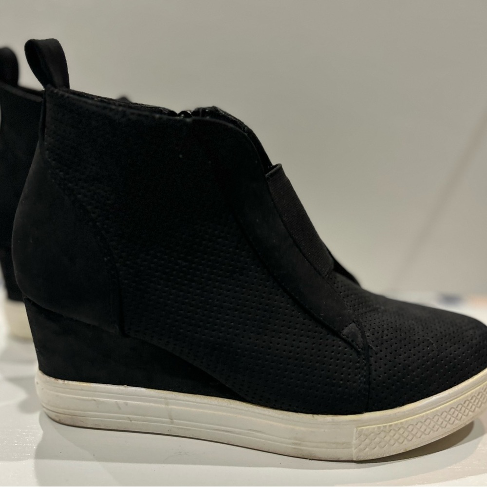 Black Wedge Sneakers